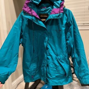 Eddie Bauer Raincoat/Windbreaker Hooded size small - VINTAGE